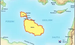 Malta i jej okolice na mapie. Ciekawe miejsca i nazwy, jak INalta, Tasiisa, Siolay.