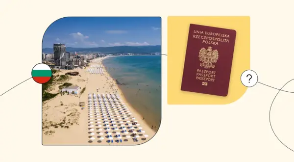 Słoneczna plaża w Bułgarii i polski paszport. Czy do Bułgarii potrzebny jest paszport? Pytanie o dokumenty na wakacje.