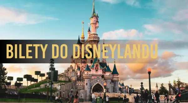 Zamek w Disneylandzie, ludzie spacerują. Dowiedz się, ile kosztuje bilet do Disneylandu, aby zaplanować swoją magiczną podróż.