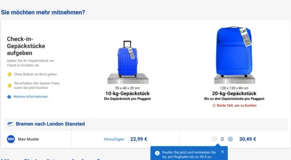 Ryanair bagaż rejestrowany 10 kg wymiary: niebieska walizka 55x40x20 cm, idealna na podróż.