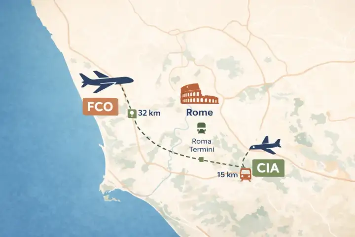 Lotnisko Fiumicino w praktyce - dojazd, terminale i przesiadki